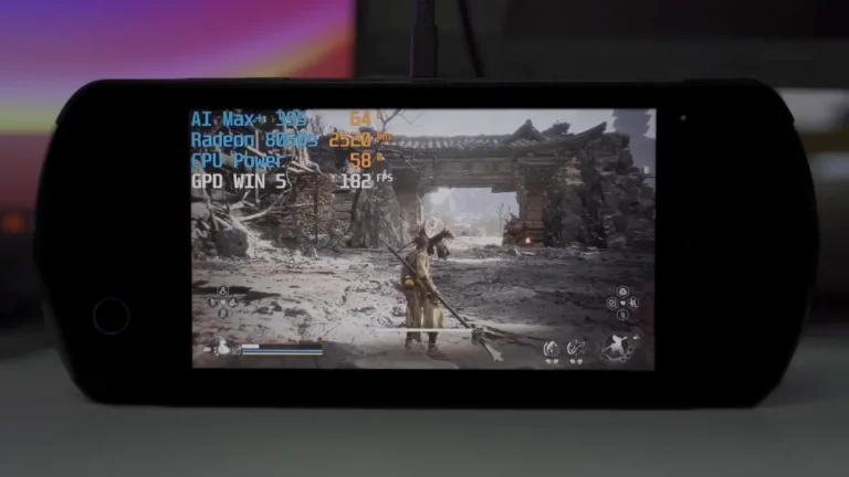 GPD Win 5 handheld gaming console with AMD Strix Halo APU and external battery