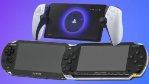 Sony's handheld console lineup, showing PSP, PS Vita, and PlayStation Portal, highlighting the evolution toward the new PlayStation handheld