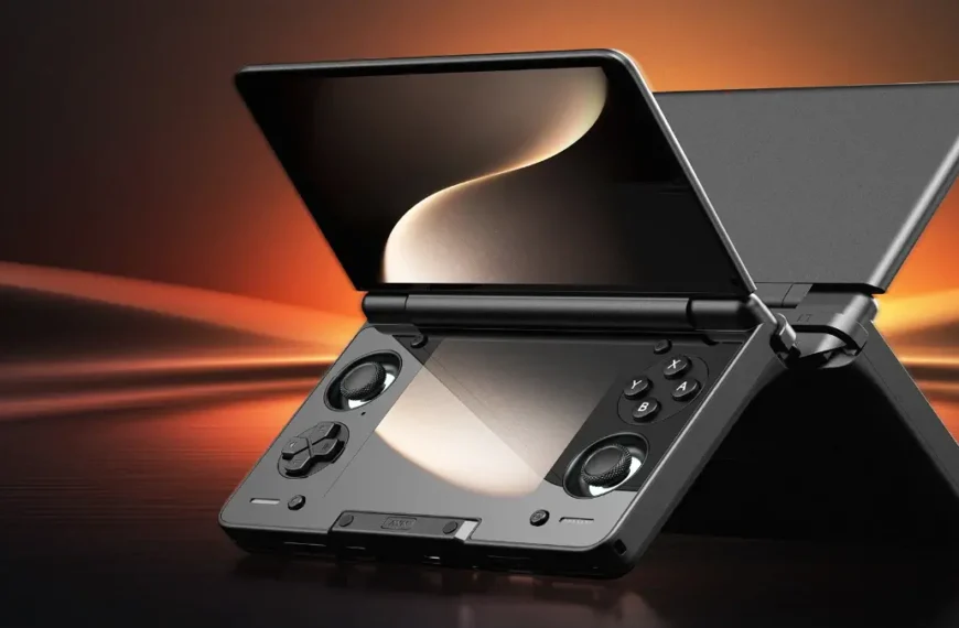 AYN Thor dual-screen gaming handheld console with OLED displays