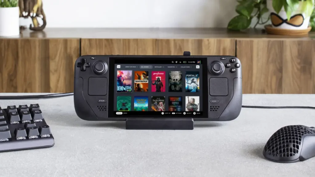 Connect Steam Deck to TV using docking station with gaming library
