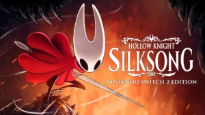 Hollow Knight Silksong Nintendo Switch 2 Edition official cover art featuring Hornet with her needle weapon
