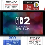 Best Nintendo Switch 2 microSD cards comparison showing all Express models from Samsung, SanDisk, Lexar, PNY and Onn brands