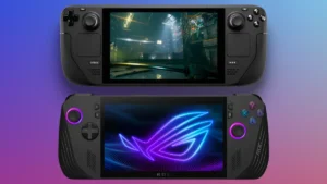 Steam Deck OLED and ROG Ally X side by side comparison highlighting differences in Steam Deck vs ROG Ally debate