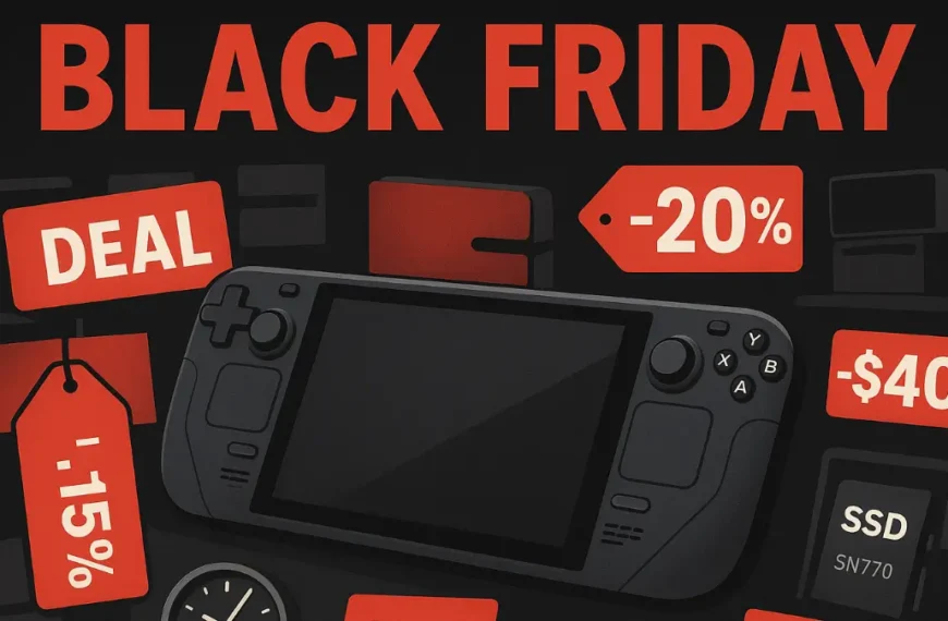 Steam Deck Black Friday deals with discount tags and sale badges
